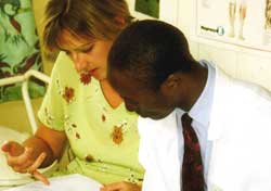 Skillshare International development worker on placement as an Occupational Therapy tutor in Uganda.