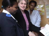 Tribal Group consultant Kyle McGrath reviewed systems for monitoring HIV and AIDS patients at Mafeteng Clinic. Copyright Rachel Cumella.
