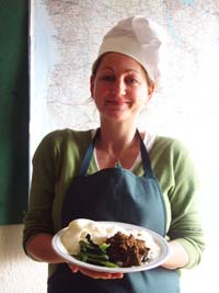 Elaine raised money by cooking an Indonesian lunch for her colleagues